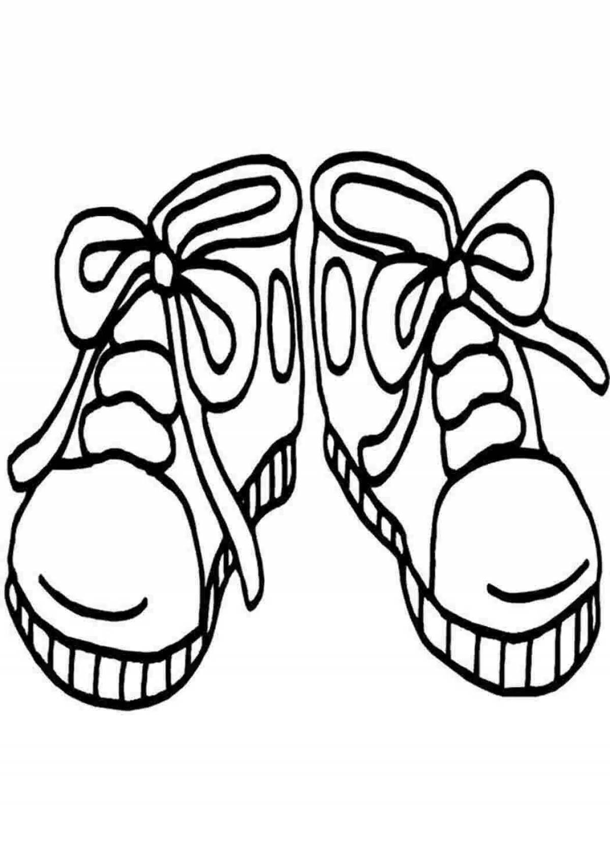 Раскраска яркая обувь для детей 2-3 лет