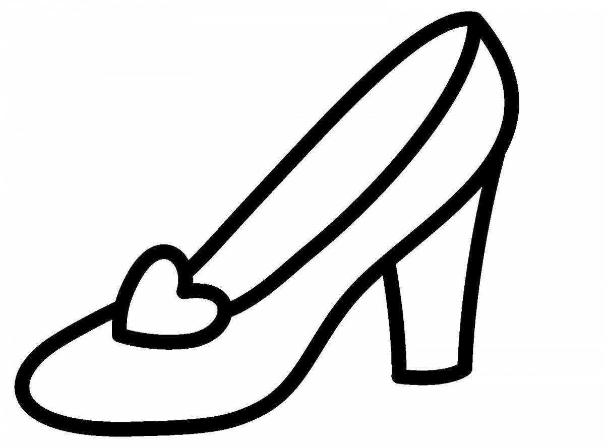 Colorful shoe coloring page for 2-3 year olds