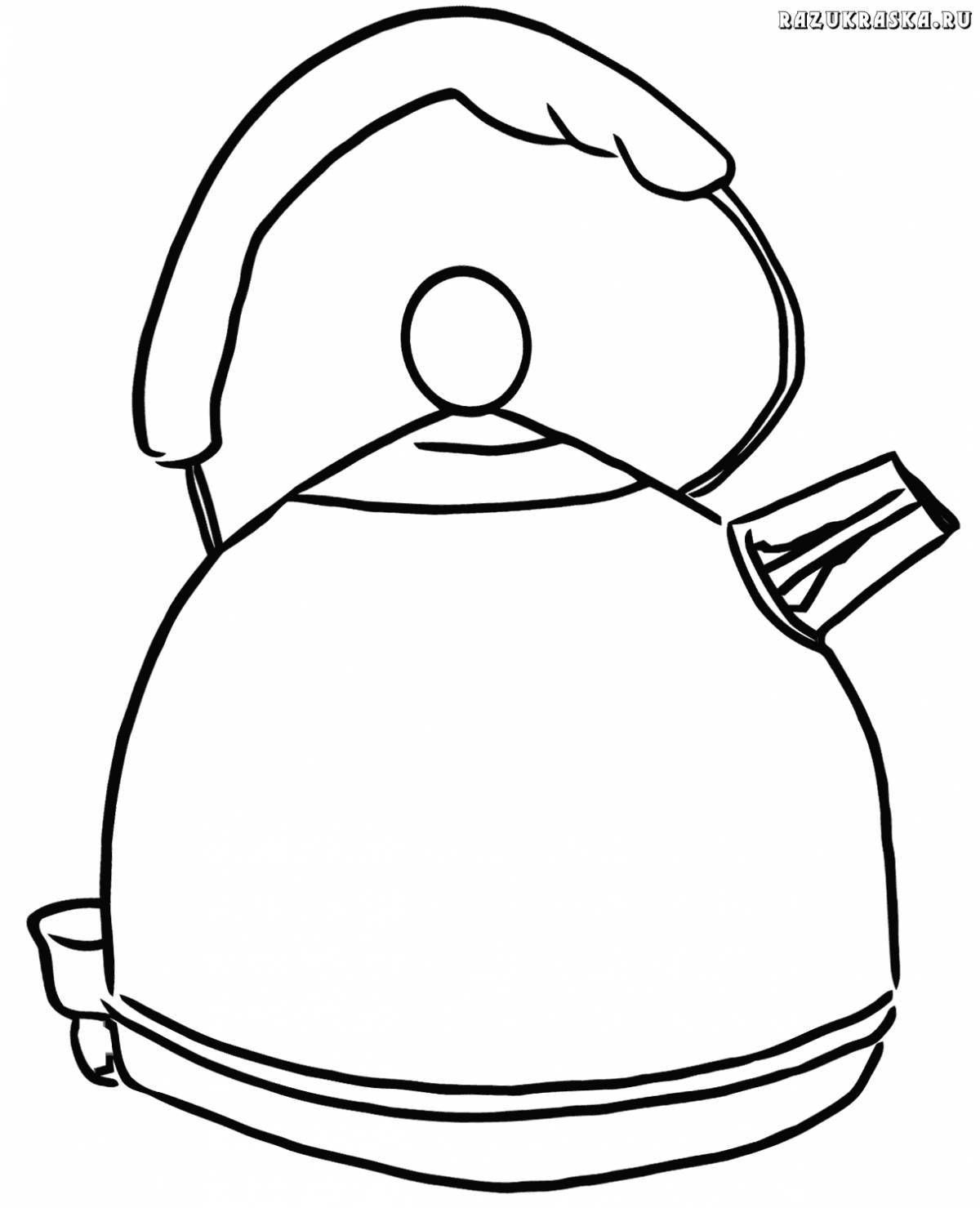 Fancy teapot coloring page for 2-3 year olds