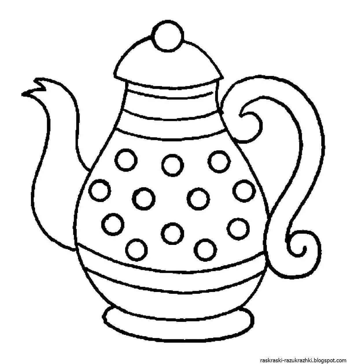 Wonderful teapot coloring book for children 2-3 years old