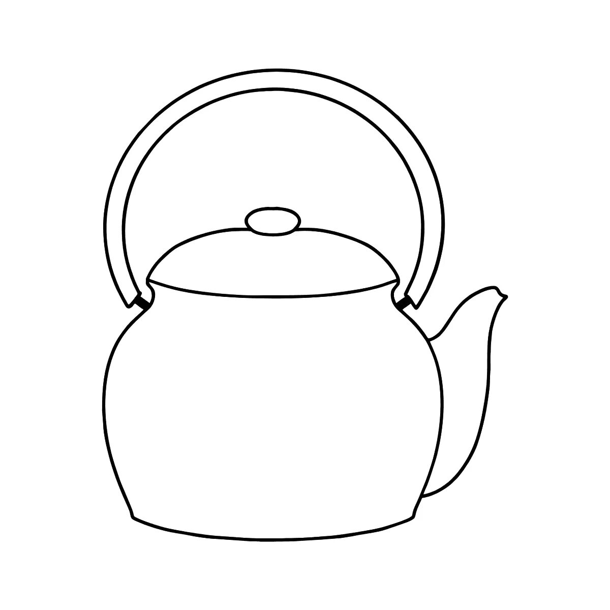 Glamour teapot coloring page for 2-3 year olds