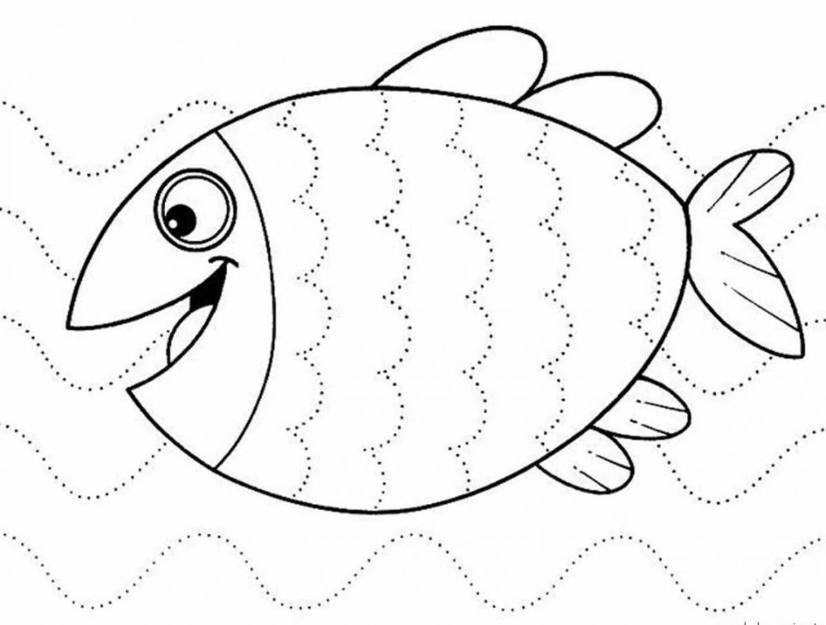 Штриховка рыбы для дошкольников