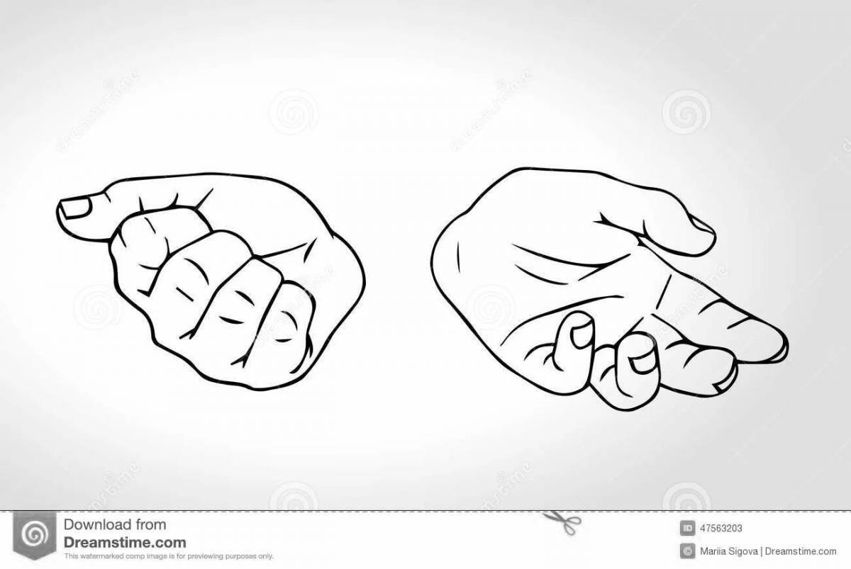 Нарисованные руки сжатые в кулак