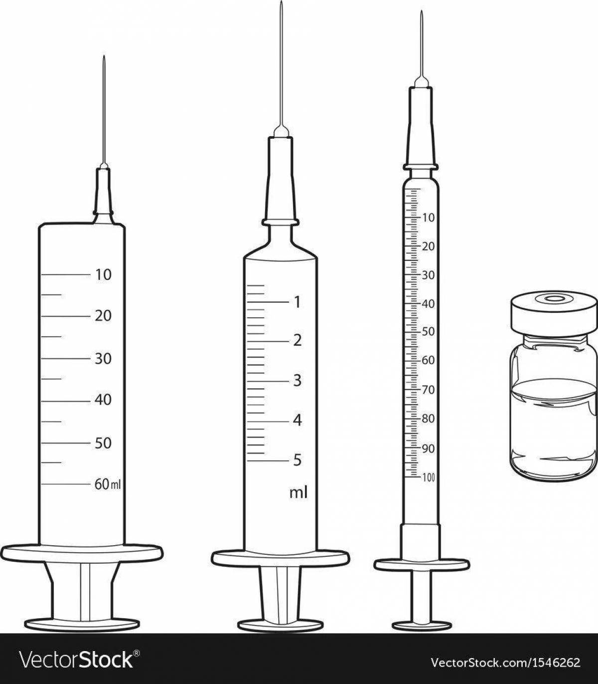 Нарисовать шприц карандашом для детей