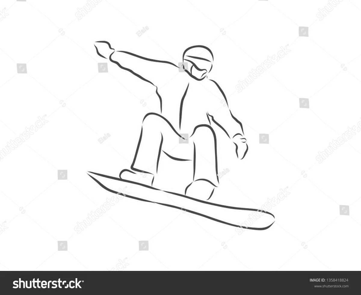 Зимний вид спорта сноуборд для срисовки