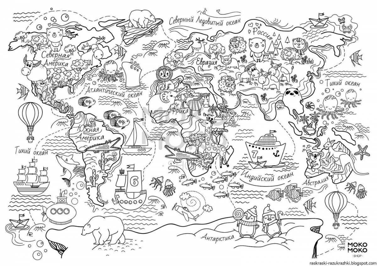 Цветная взрывная карта россии раскраска для дошкольников