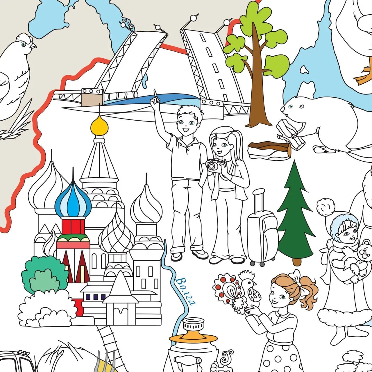 Map of Russia for preschool children #17