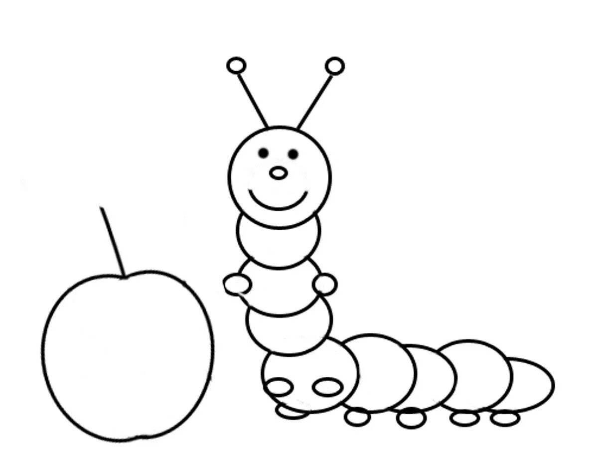 Colorful insect coloring pages for 3-4 year olds
