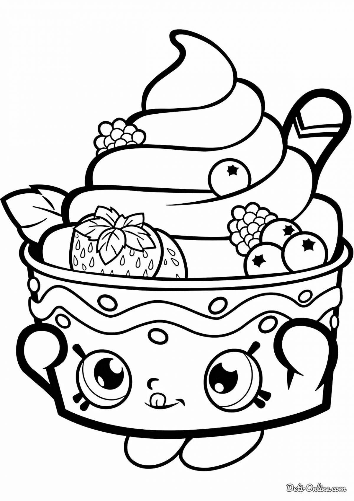 Appetizing coloring book for girls 10 years old food