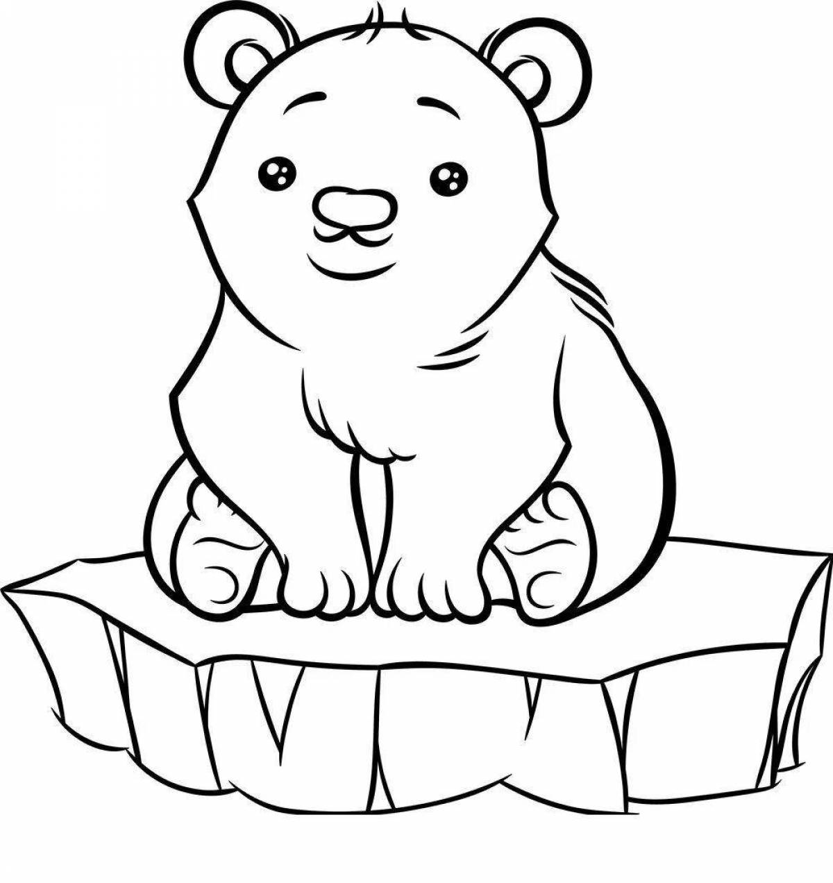 Резвящийся раскраски белый медведь