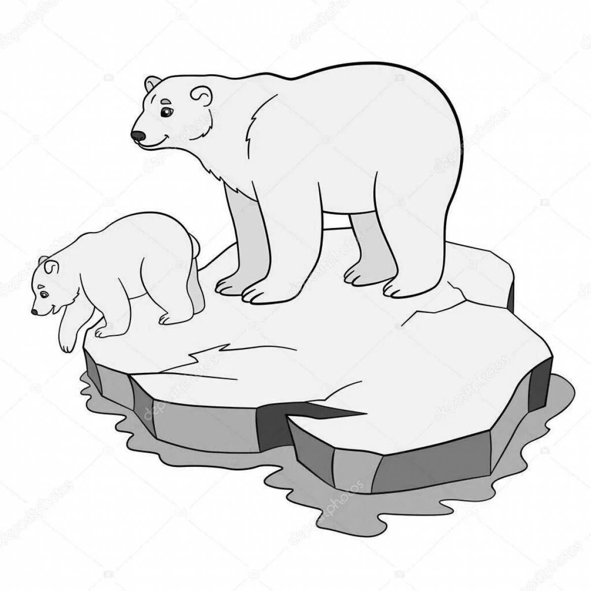 Славная раскраска белый медведь