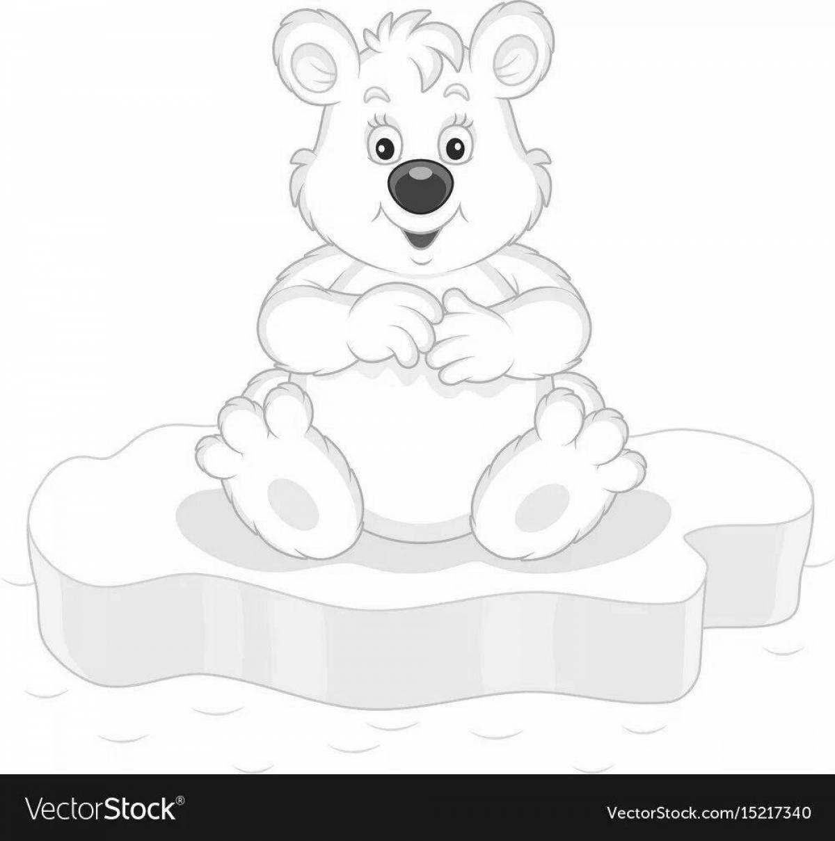 Буйная раскраска белый медведь