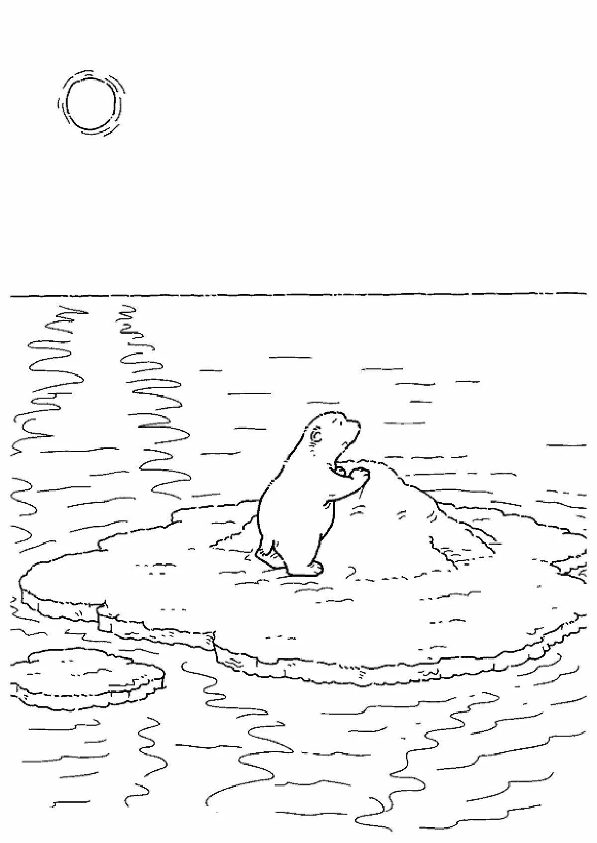 Polar bear for children on the ice floe #6