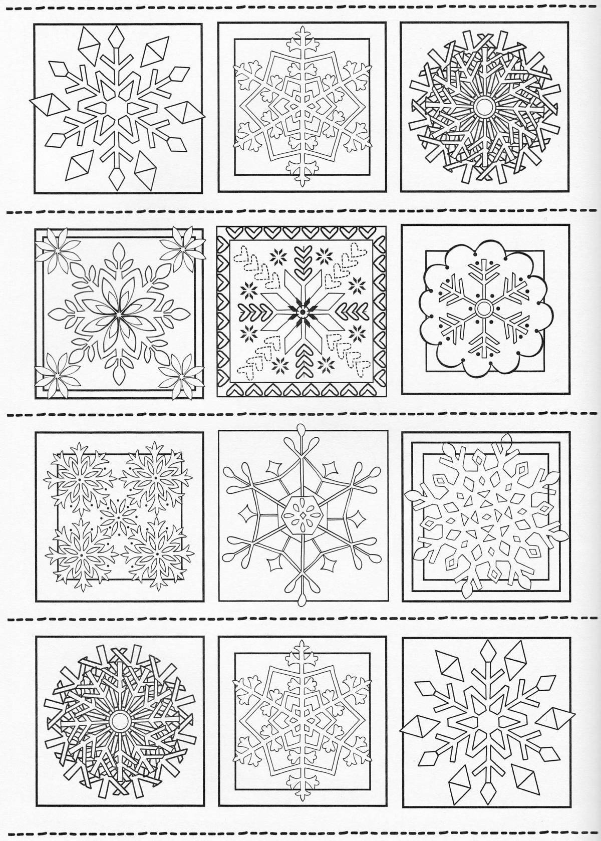 Joyful coloring patterns on the window frost for children