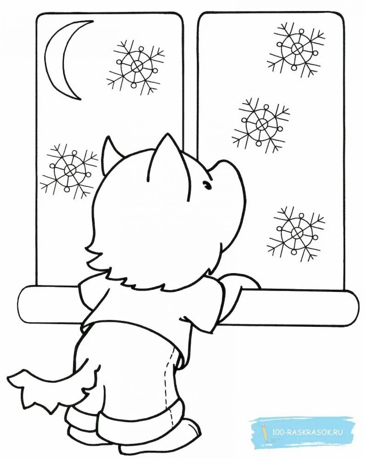 Гипнотическая раскраска узоры на окне мороз для детей