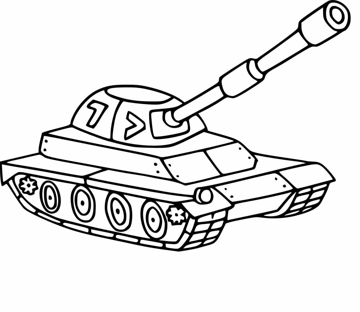 Bright tank coloring book for preschoolers