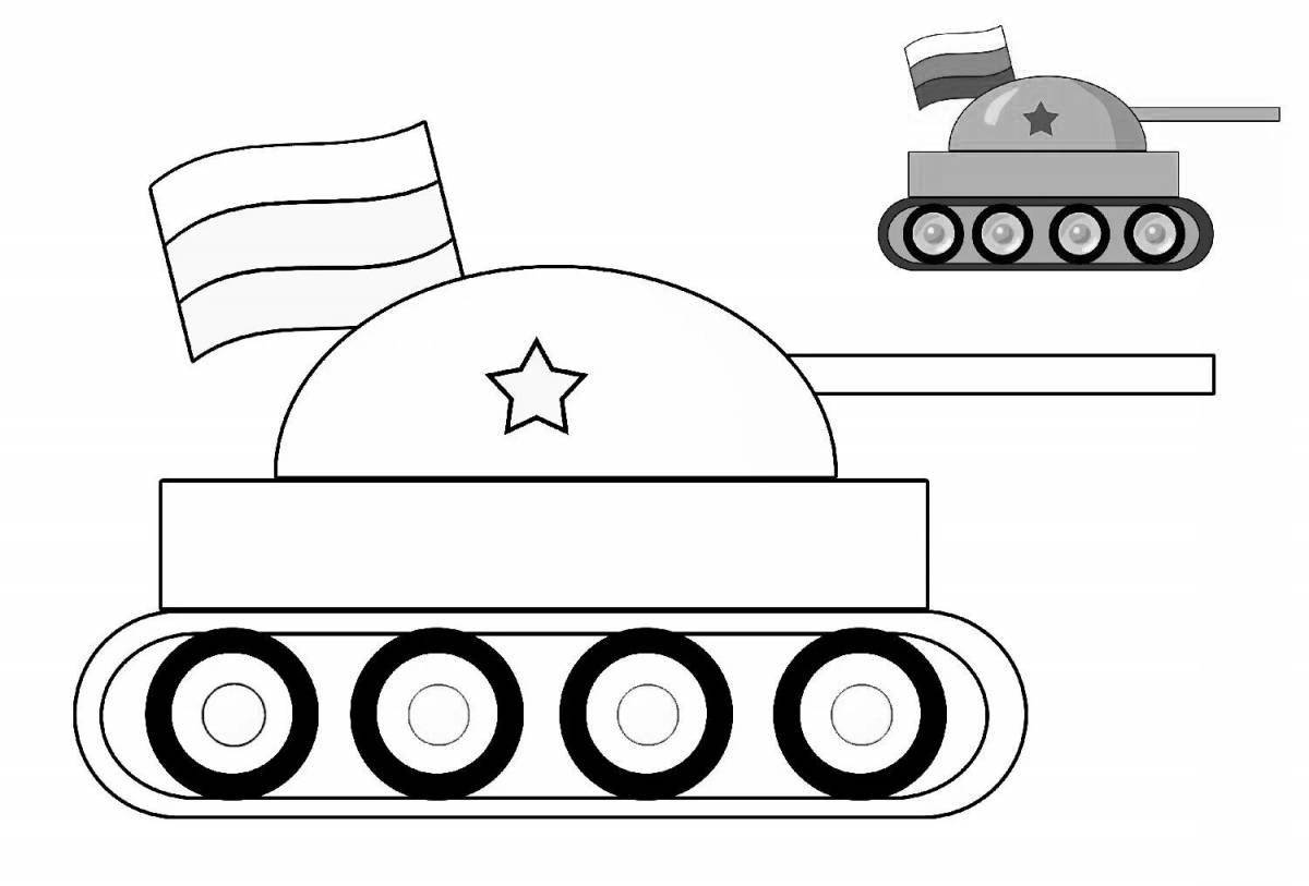 Outstanding youth tank coloring page