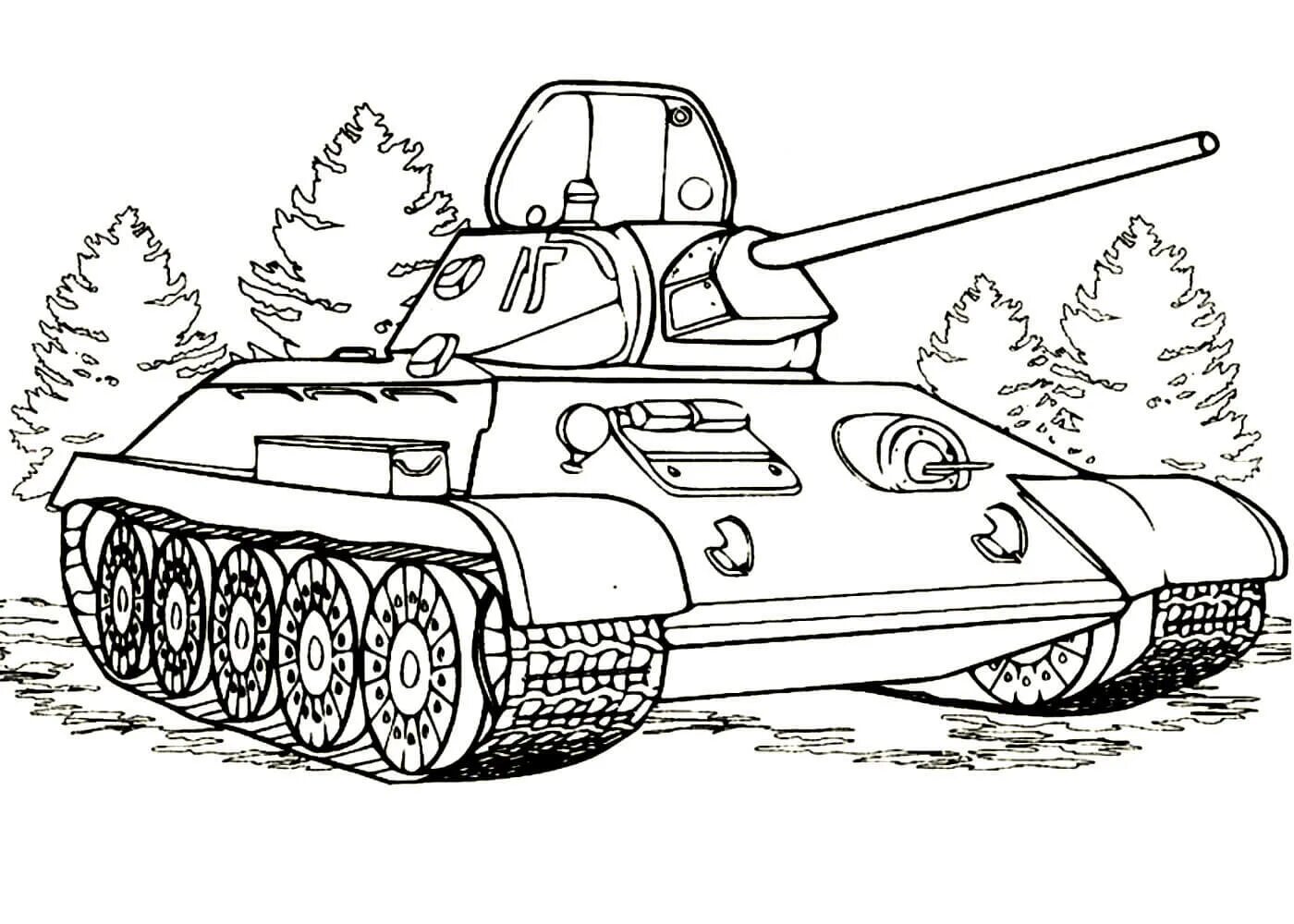 Funky tank coloring page for kids