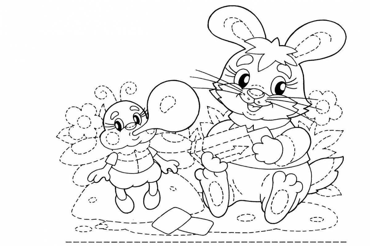 Bright hatching coloring for children 7-8 years old