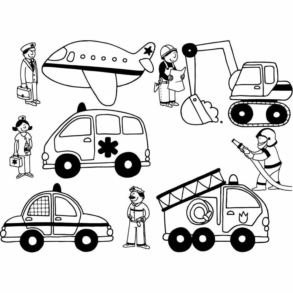Amazing special transport coloring pages for kids