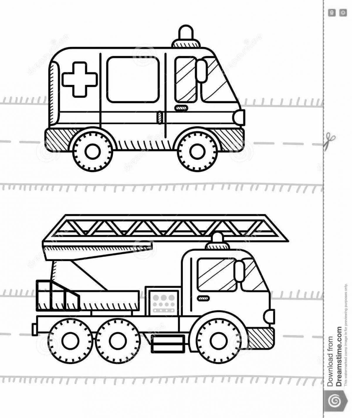 Glamorous special transport coloring book for kids