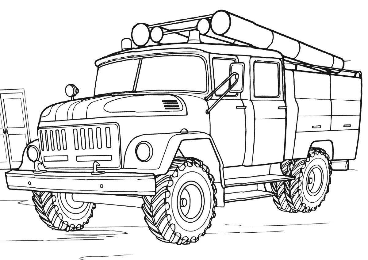 Glitter special transport coloring page for kids