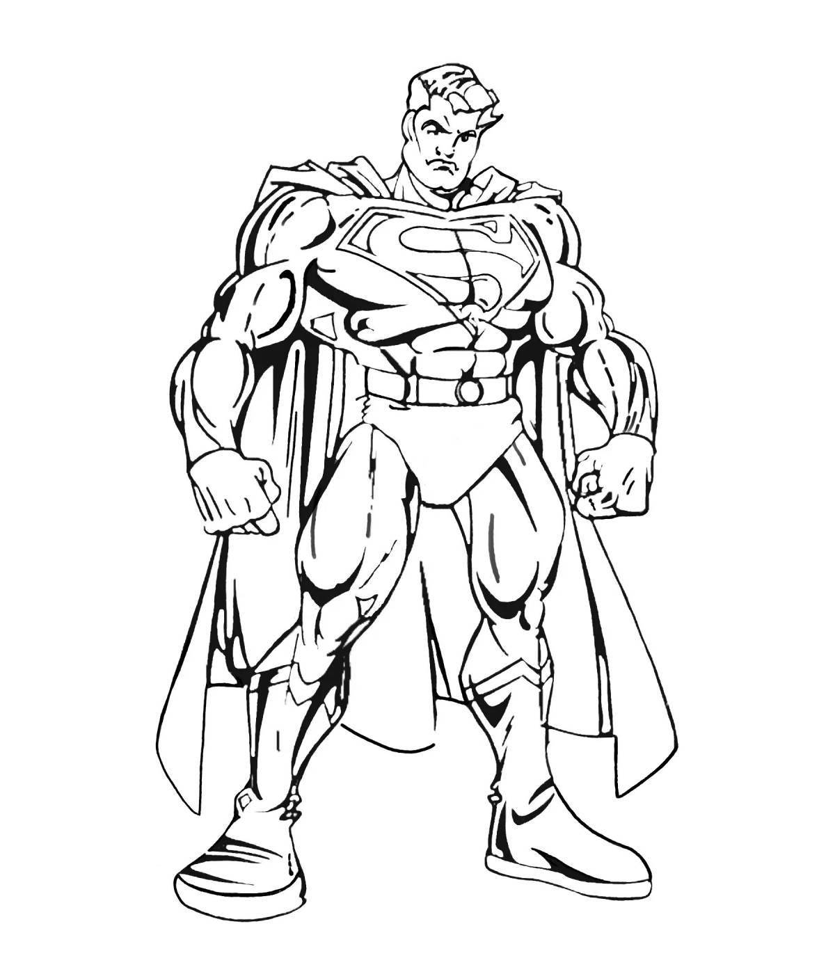 Superman playful coloring book for 3-4 year olds