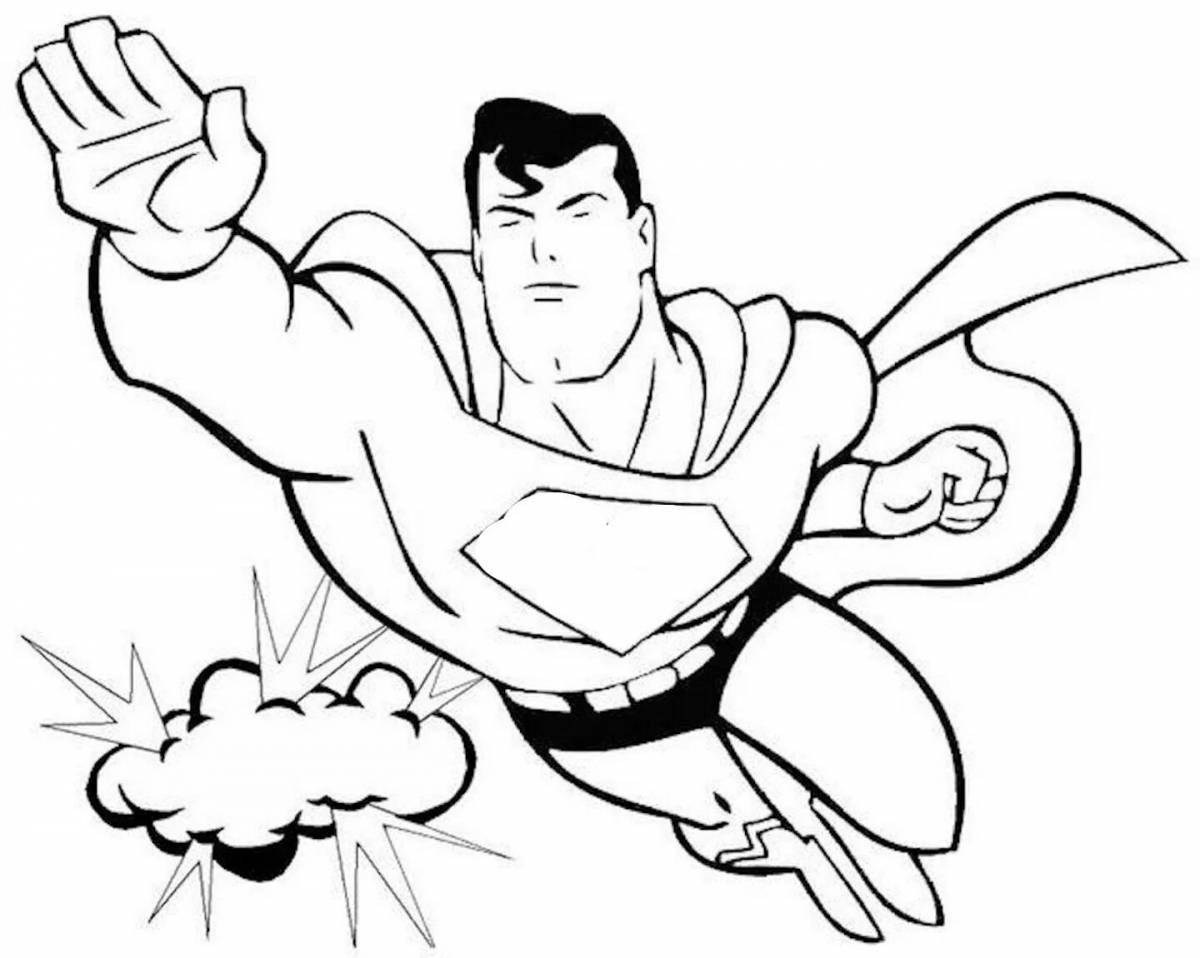 Adorable superman coloring book for kids 3-4 years old