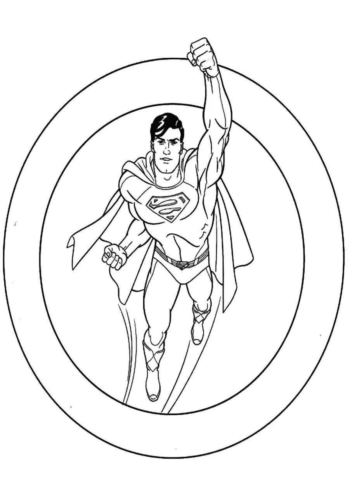 Great superman coloring book for kids 3-4 years old