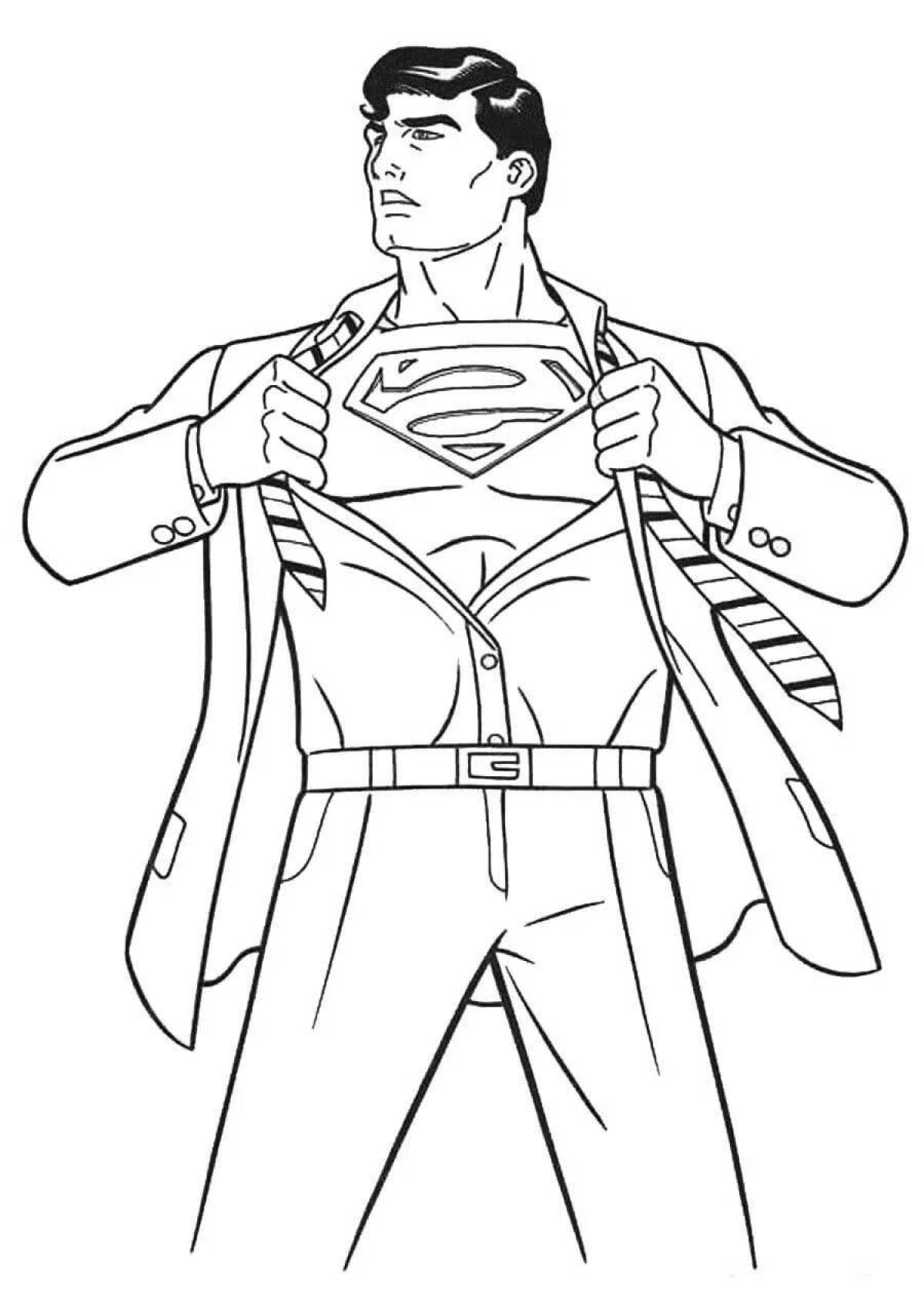 Amazing superman coloring book for kids 3-4 years old