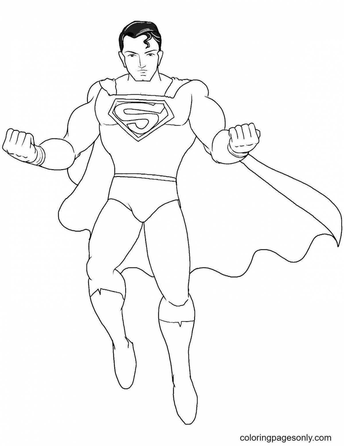 Cute superman coloring book for kids 3-4 years old