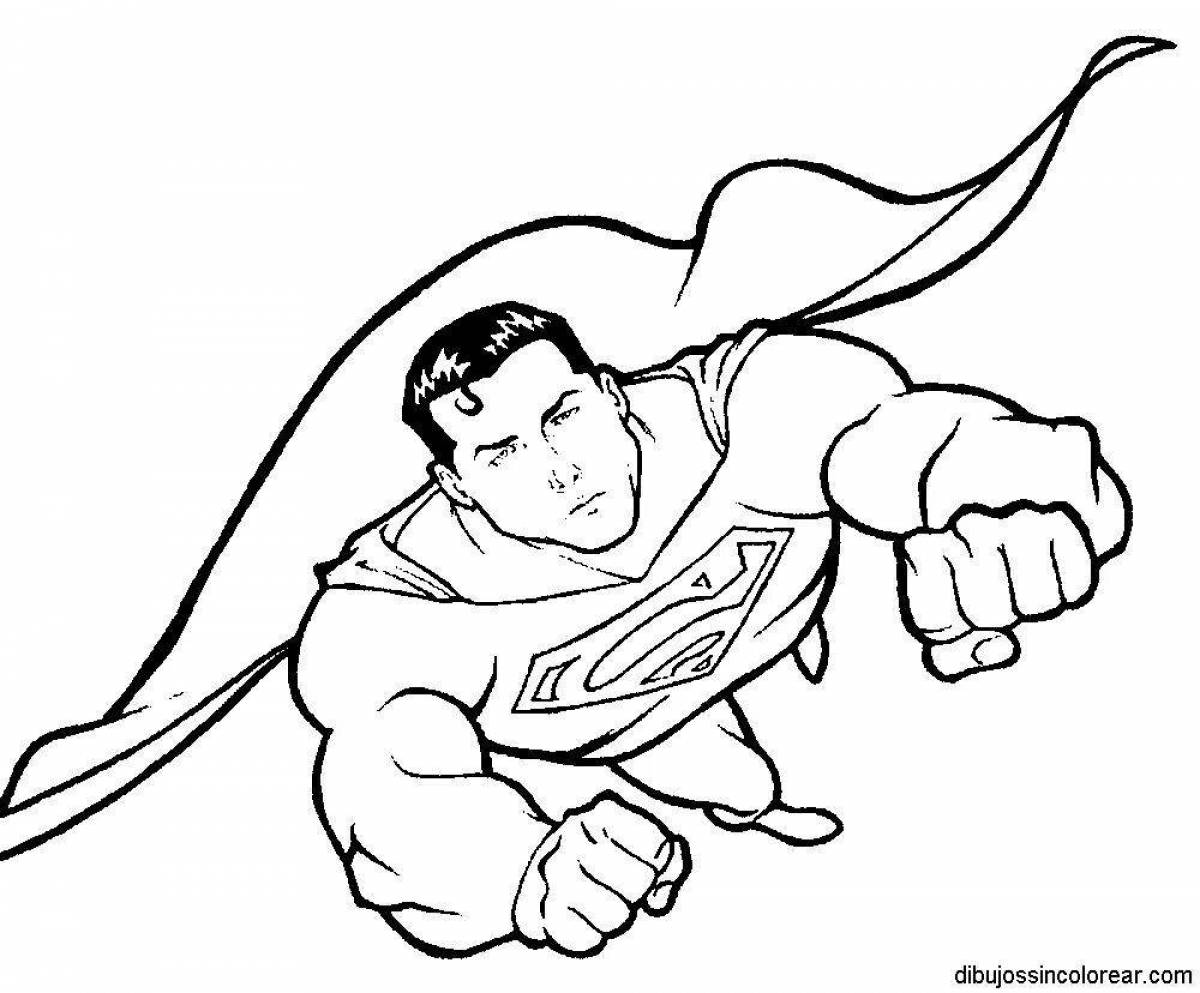 Sweet superman coloring for 3-4 year olds