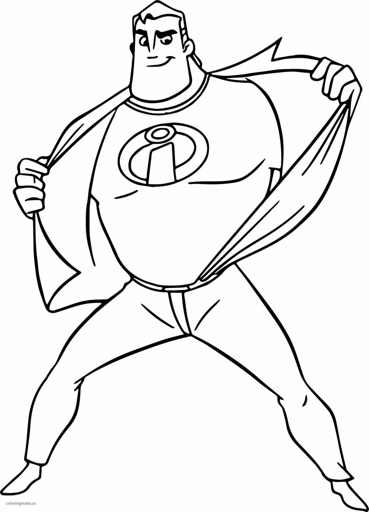 Adorable superman coloring page for 3-4 year olds