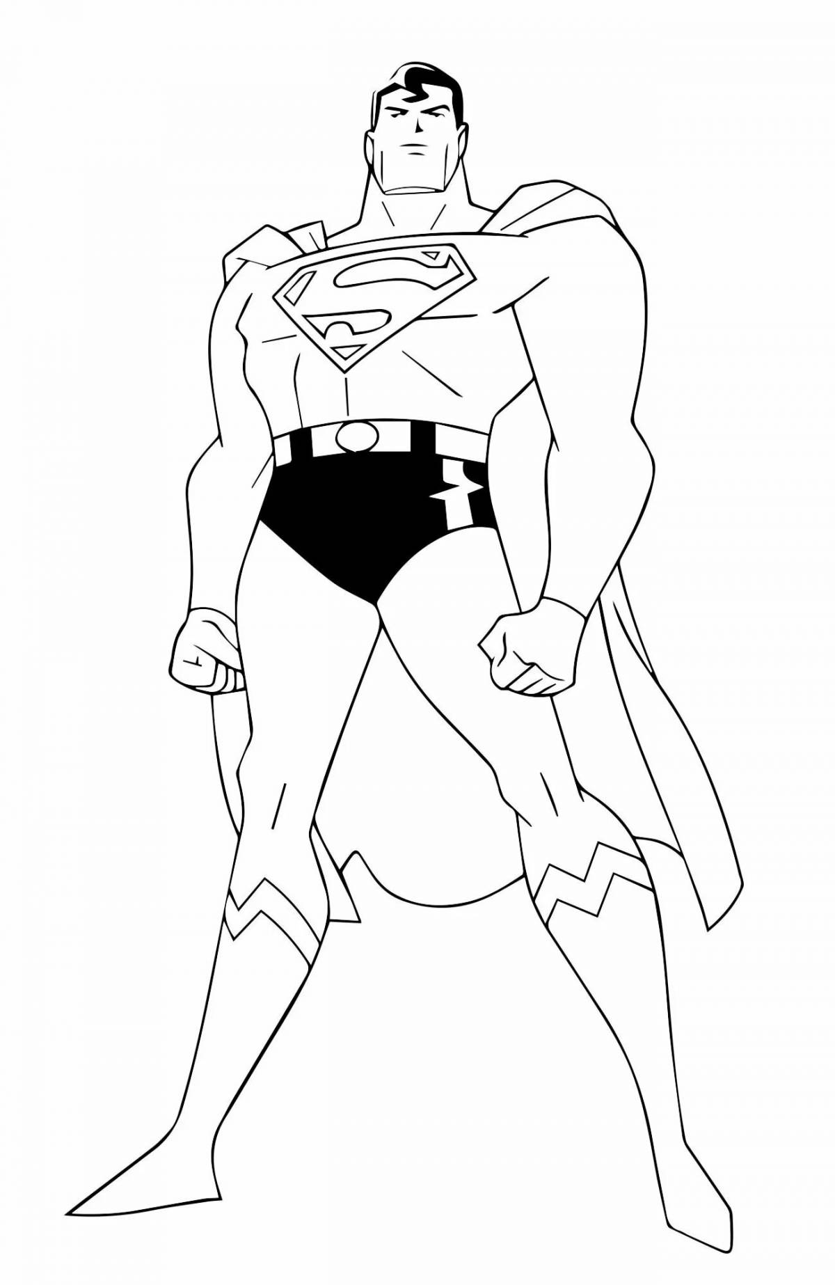 Superman coloring book for children 3-4 years old