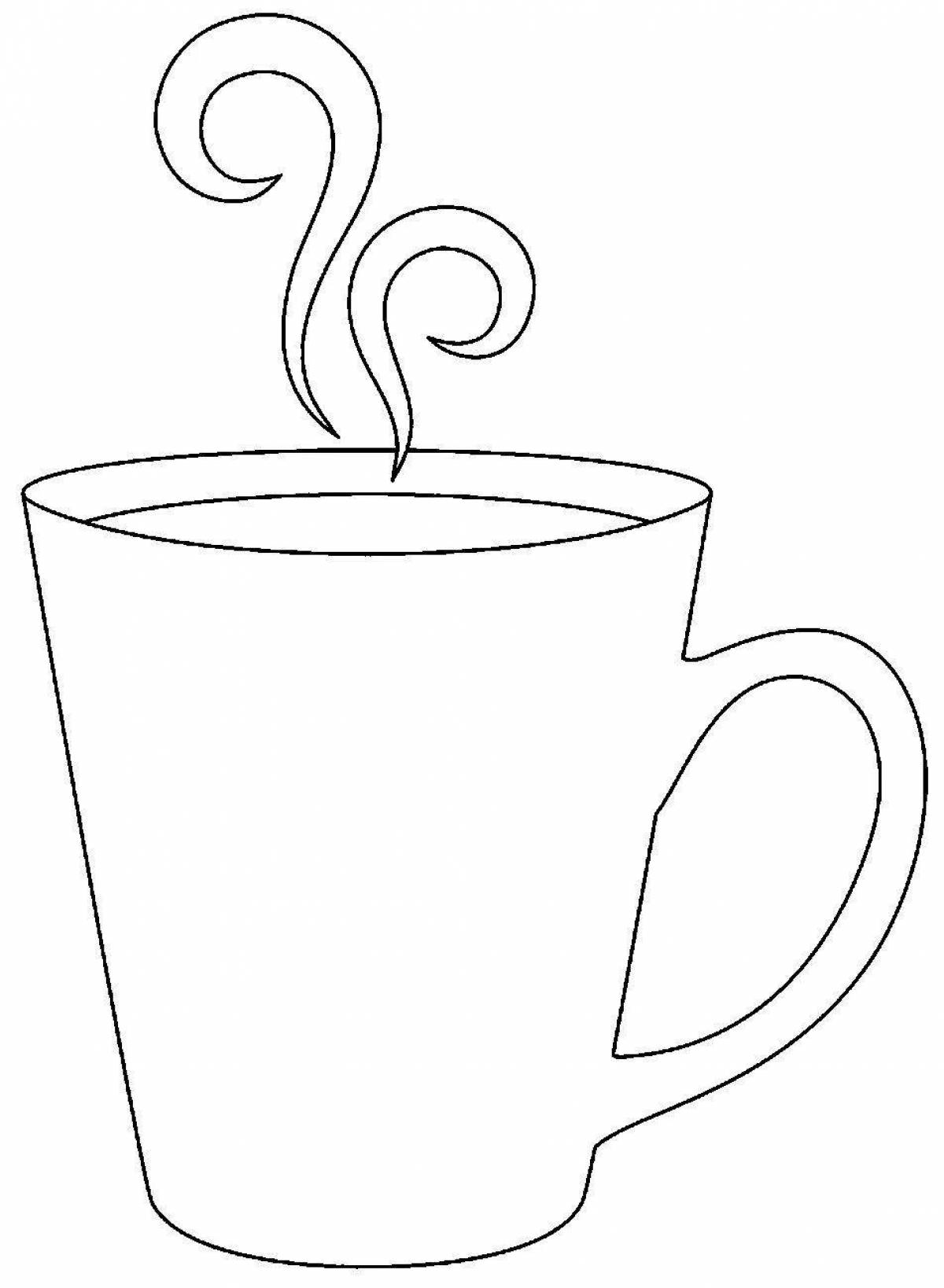 Amazing cup and saucer coloring page