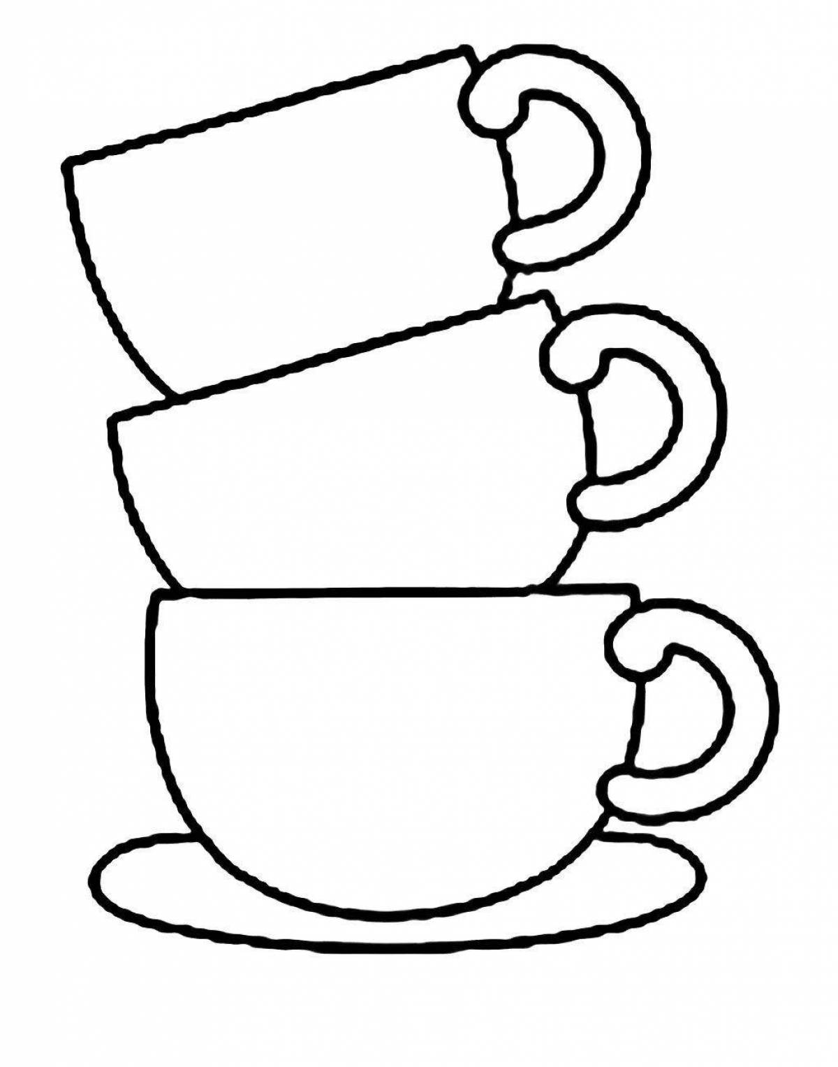 Cup and saucer applique template