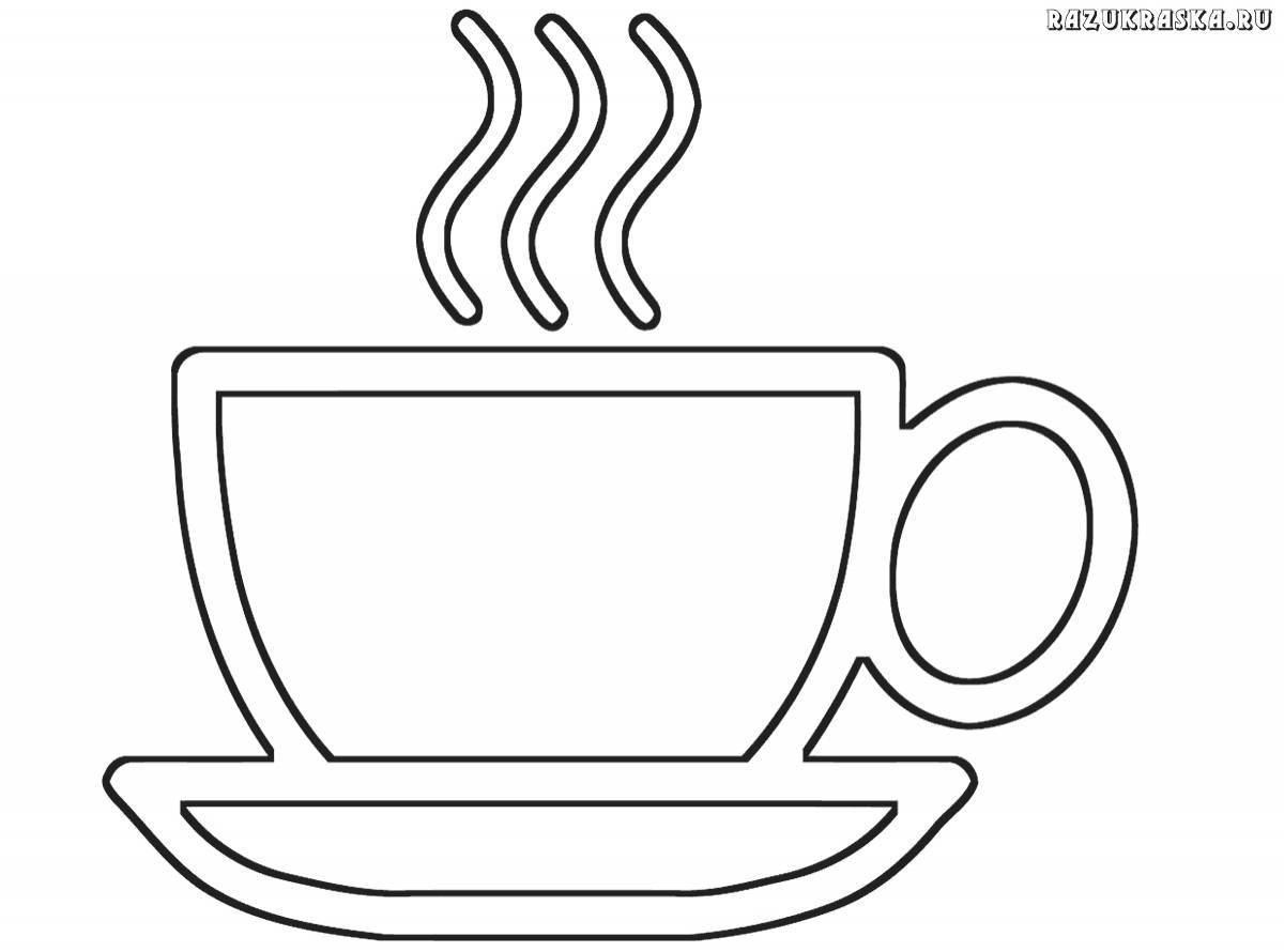 Adorable cup and saucer coloring book
