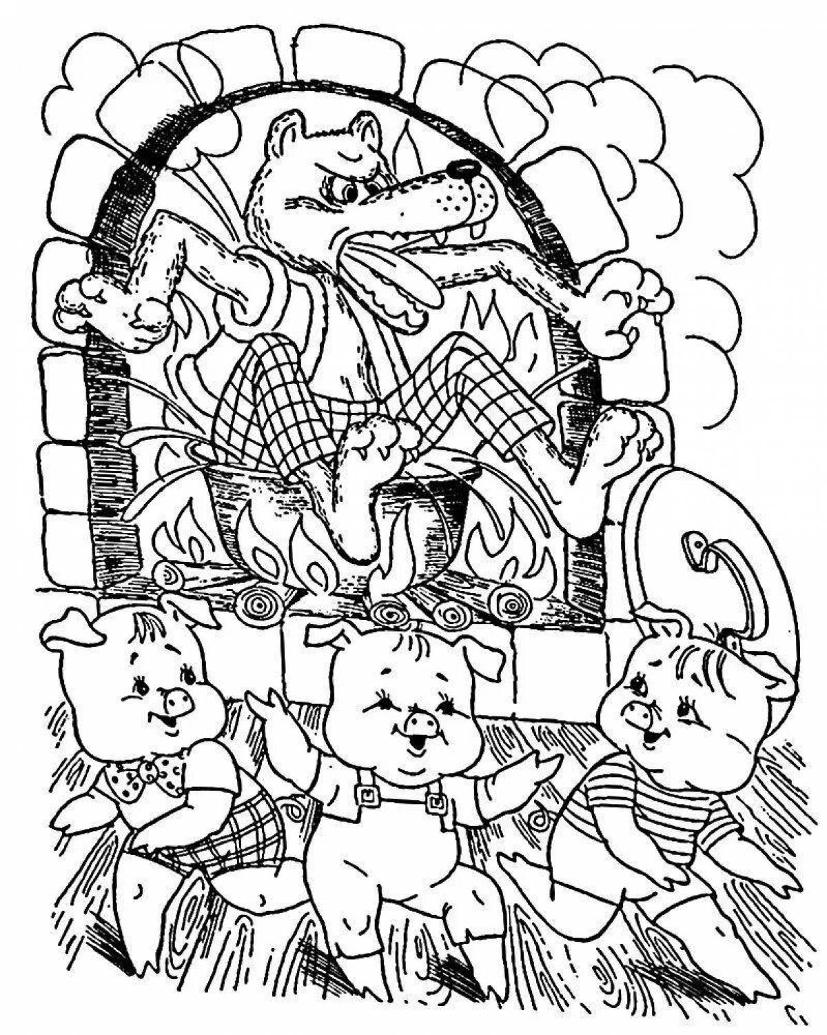 Charming coloring book heroes of fairy tales