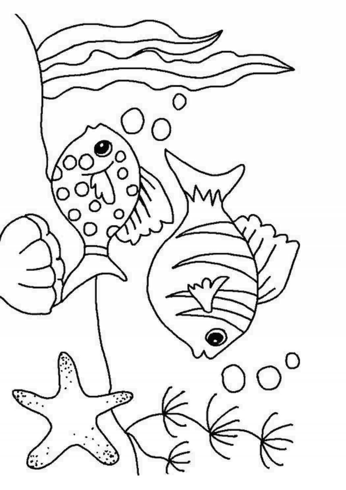 Coloring page wonderful underwater world