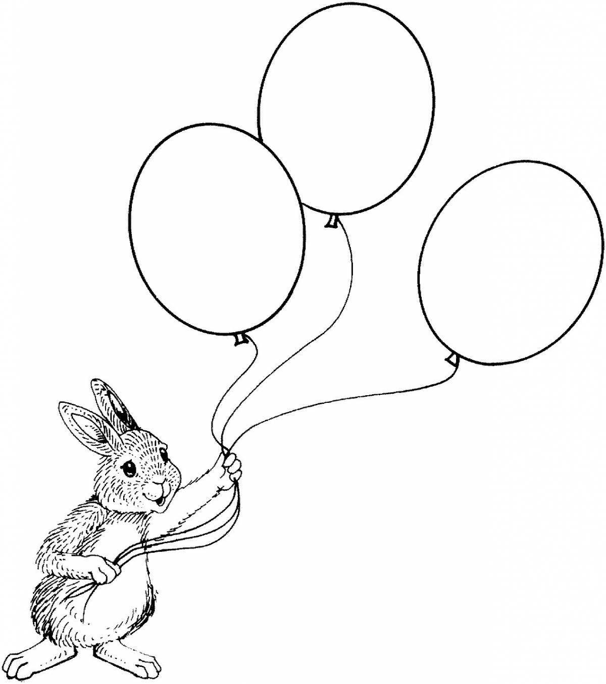 Fun coloring book with balloons for 3-4 year olds