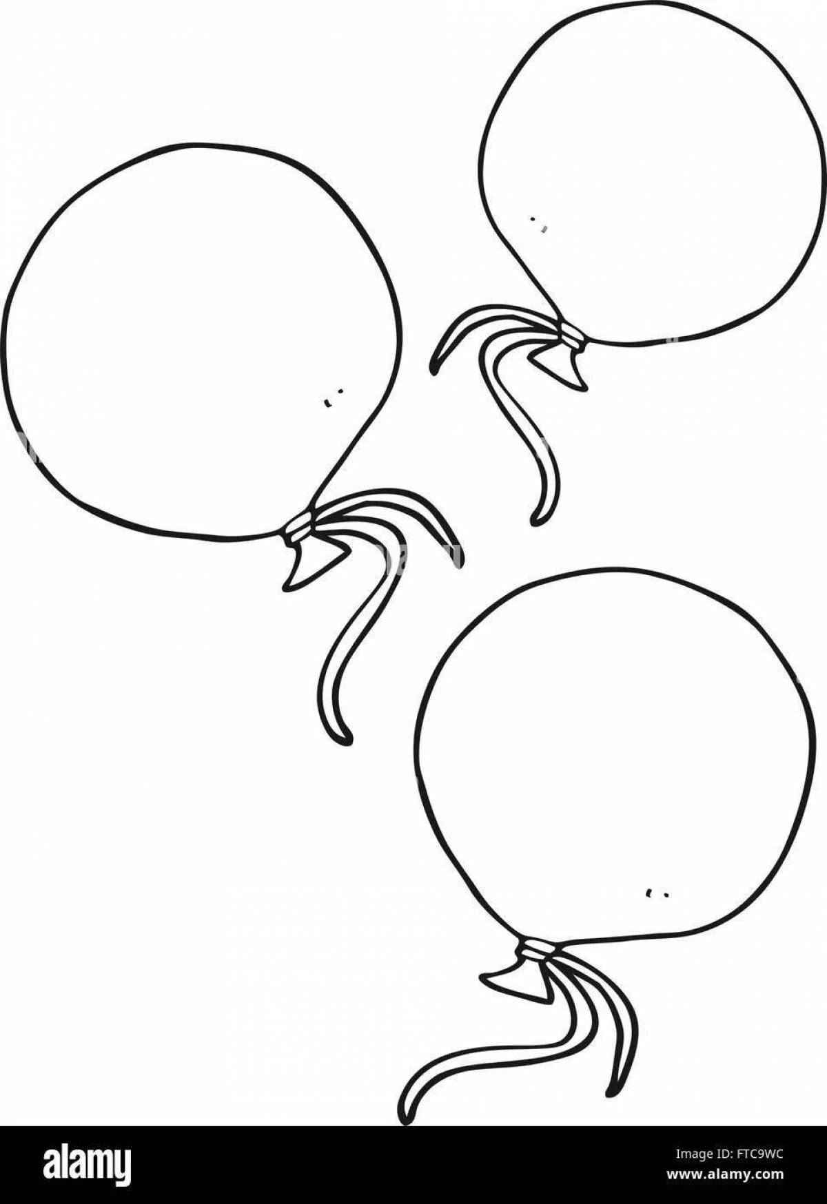 Colored explosive balloons coloring book for 3-4 year olds