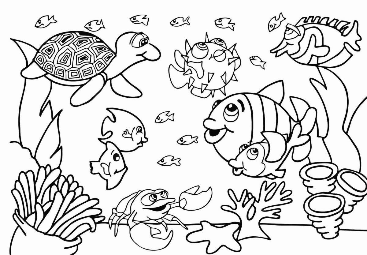 Colouring picturesque underwater world