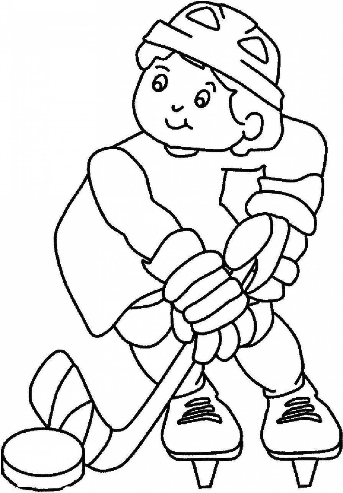 Entertaining sports coloring pages for children 5-6 years old