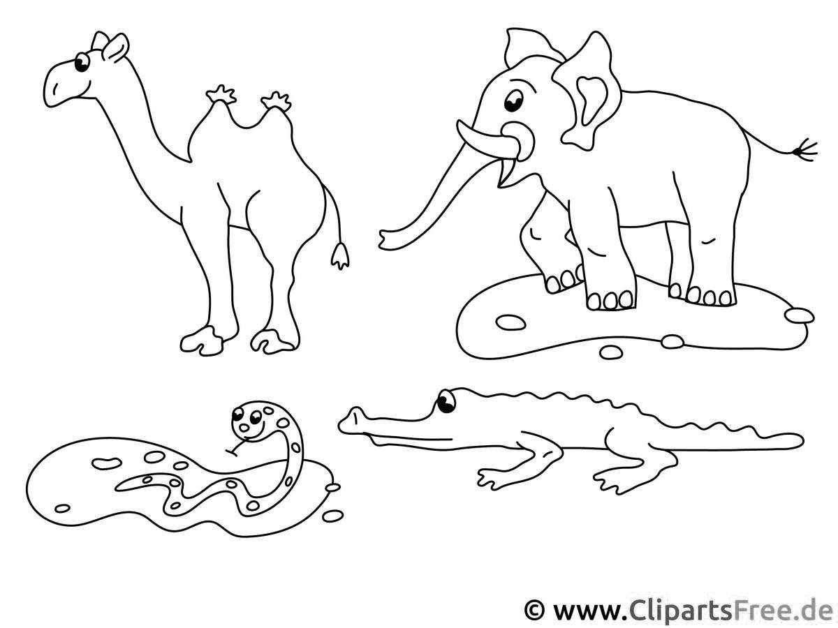 Увлекательная раскраска африканских животных для детей 3-4 лет