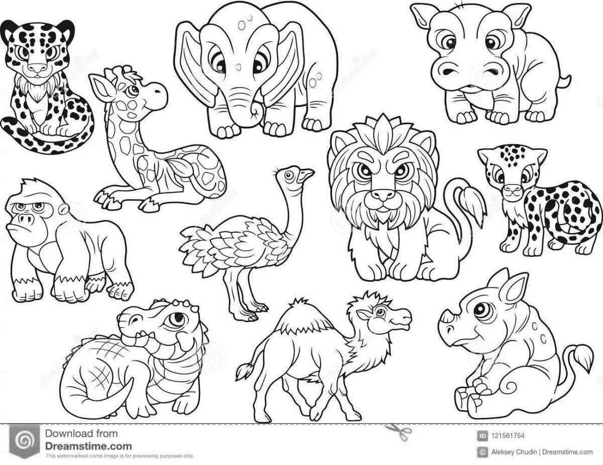 Великолепная раскраска африканских животных для детей 3-4 лет