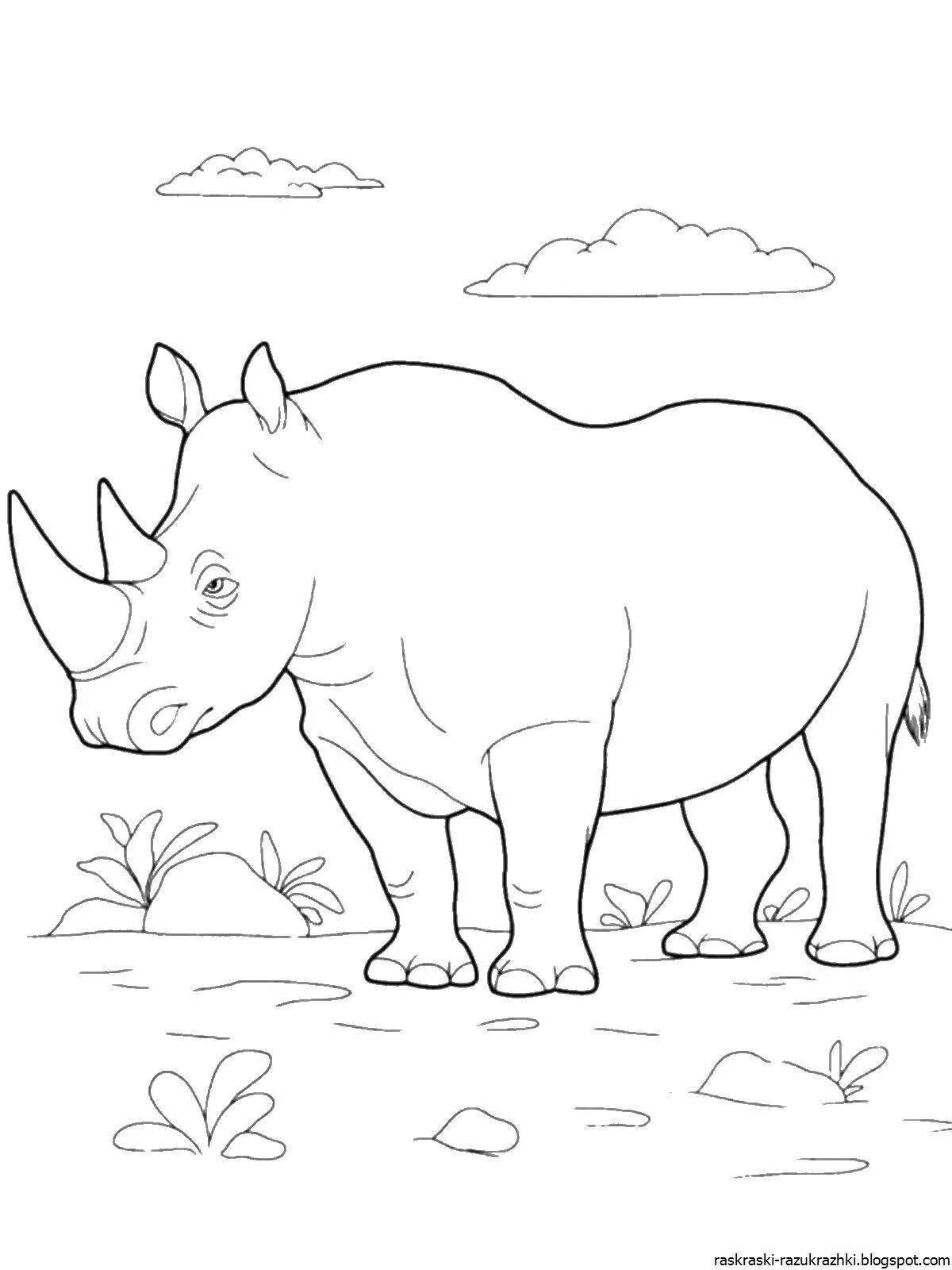 Innovative African Animals Coloring Page for 3-4 year olds