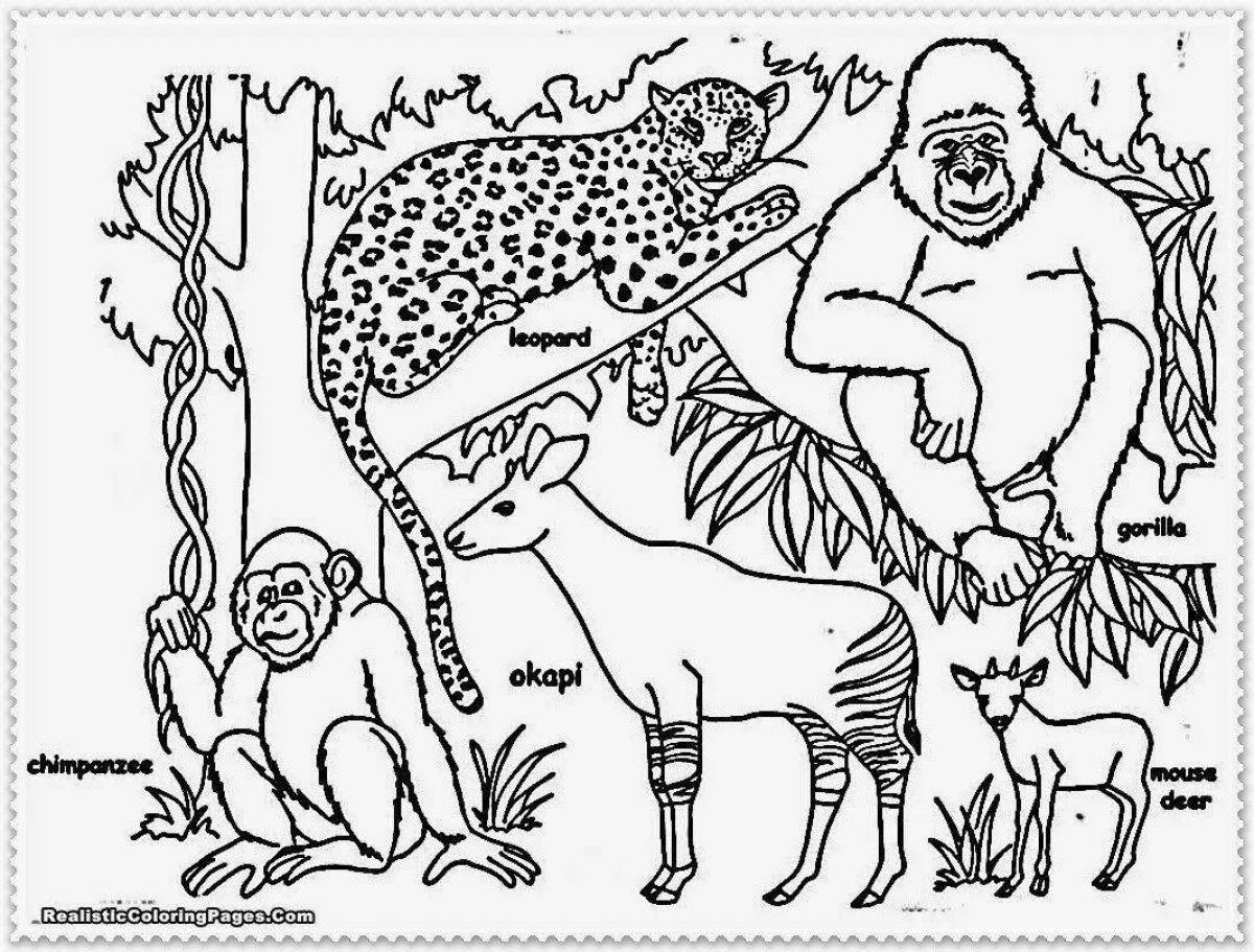 African animals coloring pages for 3-4 year olds