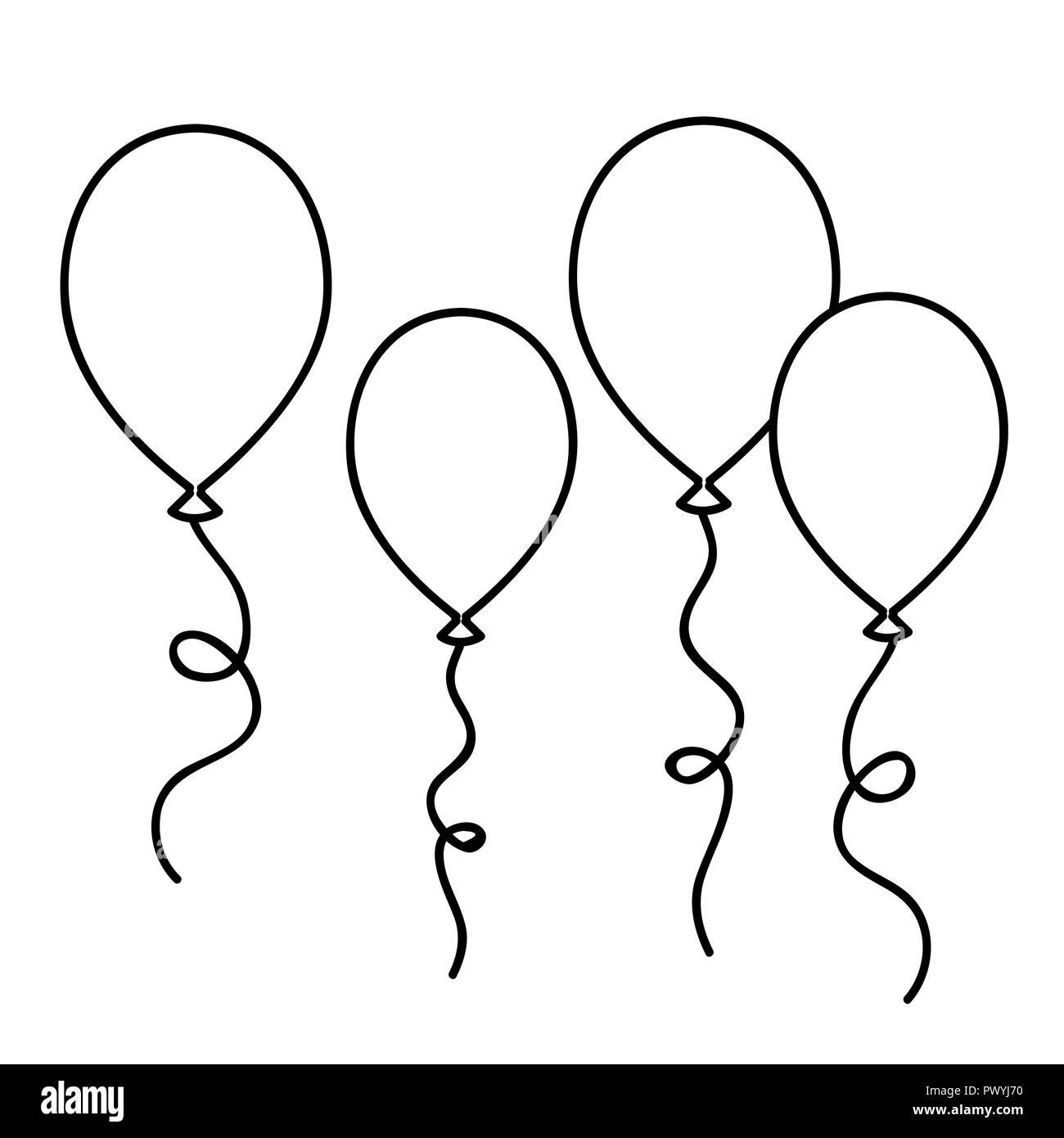 Раскраска для детей года воздушные шарики распечатать