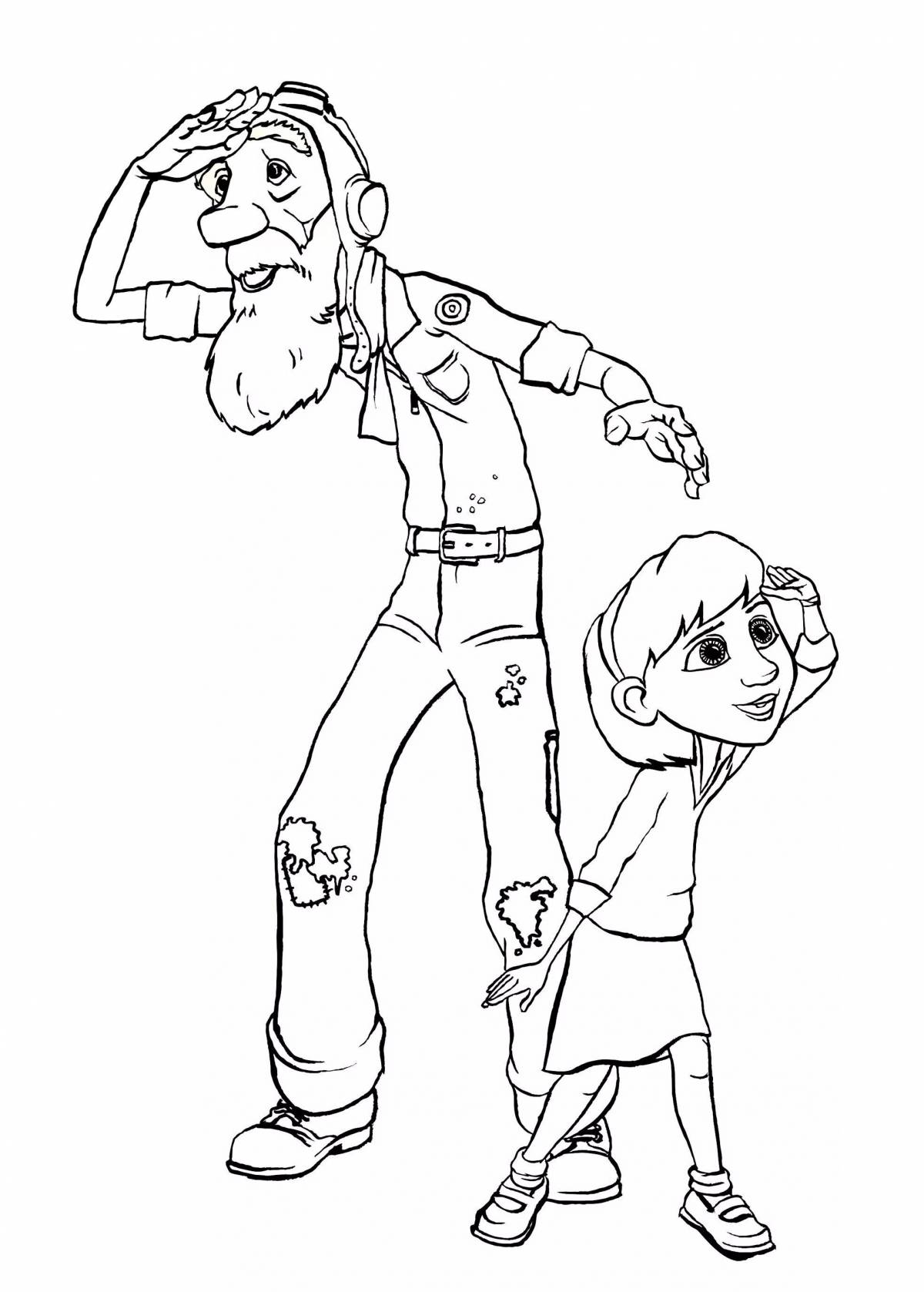 Delightful coloring book for the tale of lost time for grade 4