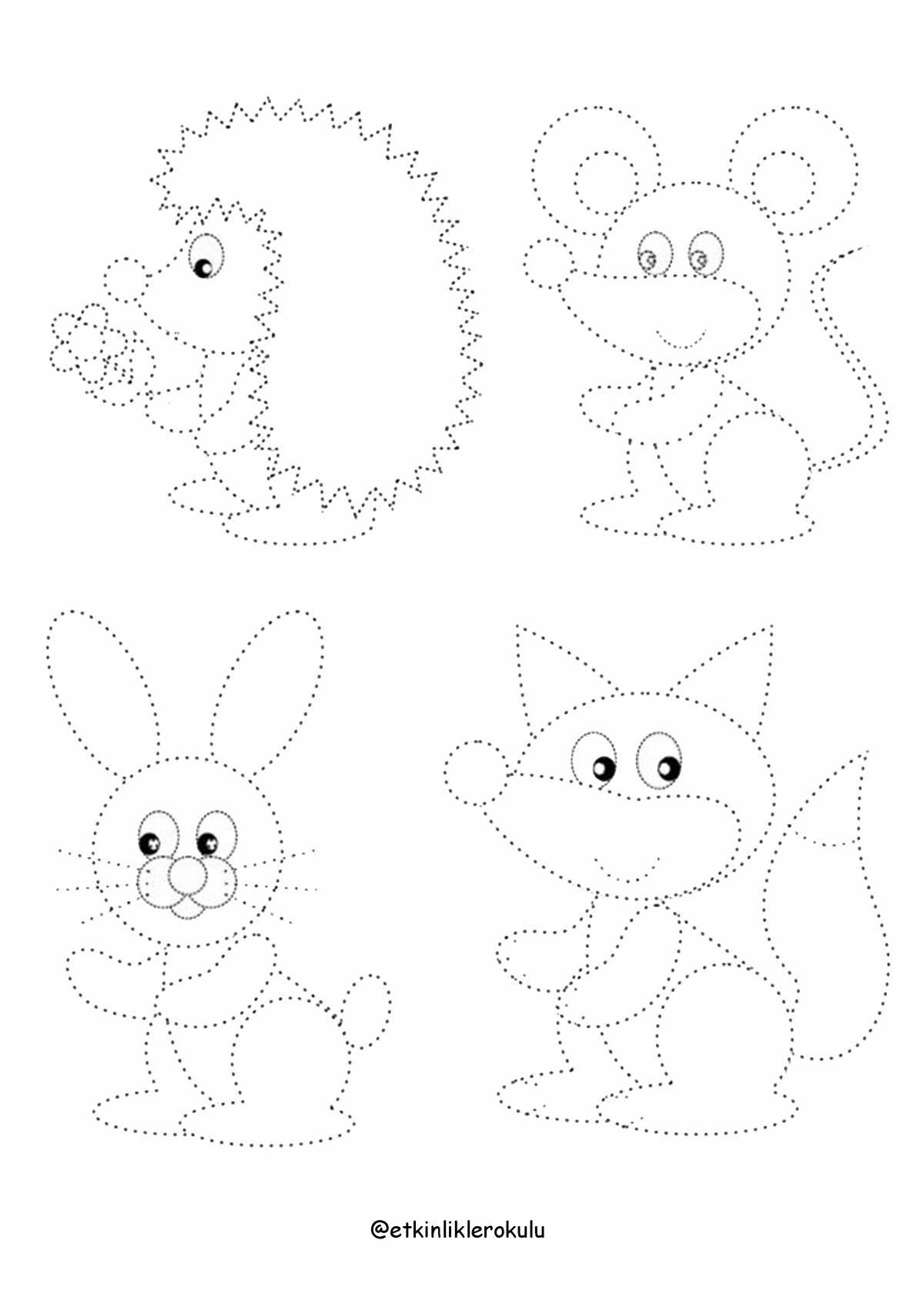 Colored coloring pages for children 4-5 years old